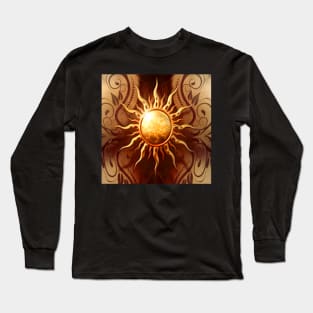 Sun Graphic Art Design Beautiful Zodiac Inspired Spiritual Design, face masks, Phone Cases, Apparel & Gifts Long Sleeve T-Shirt